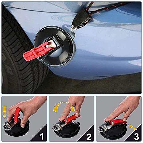 Swetup 2 Piezas Ventosas para coche, Anclaje de Ventosa con Ganchos de Seguridad S, Ventosa Multifunción para Cristal Ventosas para Toldos, Lonas y Cubiertas de Vehículos