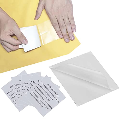 SZXMDKH Cinta adhesiva de reparación, 5 parches transparentes, para colchón de aire, juego de reparación de TPU