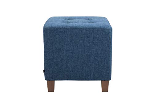 Taburete Bajo Pharao Tapizado En Tela I Puff con Altura De Asiento 46cm I Taburete Reposapiés Acolchado I Taburete Bajo De Salón I Color:, Color:Azul