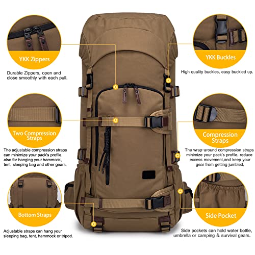 TAK Mochila Táctica 50/60L Militar Mochilla Assault MOLLE Bolsa de Emergencia Mochilas de Senderismo para Trekking, Montañismo, Camping