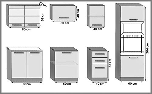 Tarraco Comercial Muebles de Cocina Completa Paula Blanco Brillo 240 cm