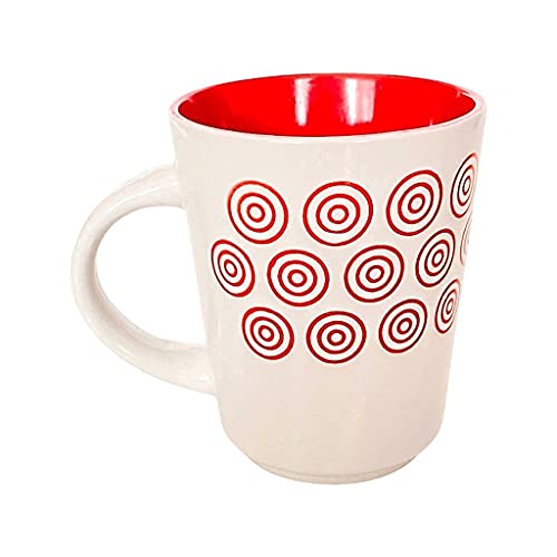 Tazas Cerámica Desayuno 400 ml - Pack de 4 Unidades con Diseño en Dos Colores - 2 Rojas y 2 Negras - Mugs para Helados, Café, Leche, Chocolate, Té e Infusiones.