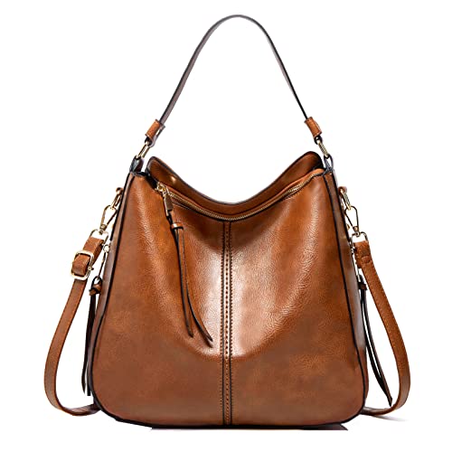 TcIFE Mujer Bolsos Hobo Bolsas Bandolera Tote Vintage Sintetico Moda Cuero Clásico ligero gran capacidad con Asa Casual Retro