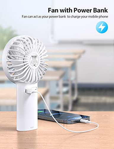 TECKNET Mini Ventilador de Mano USB con 5200mAh Batería Recargable Hand Fan , Ajustable 3 Velocidades portátil Eléctrico Ventilador para el Oficina, Hogar, Viajes, Exterior