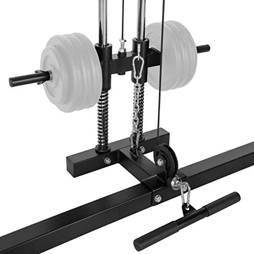 TecTake Multiestación de Fitness para Entrenamiento | 2 puntales de Seguridad macizos | Poleas para Barras de Flexiones Inferiores y Superiores Modelos (Azul Negro Lat | No. 402598)