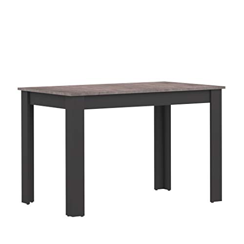 Temahome Mesa de comedor Nice, tablero de partículas de melamina, negro y hormigón, 110 x 70 x 73 cm