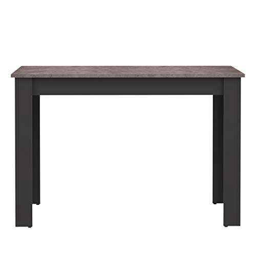 Temahome Mesa de comedor Nice, tablero de partículas de melamina, negro y hormigón, 110 x 70 x 73 cm