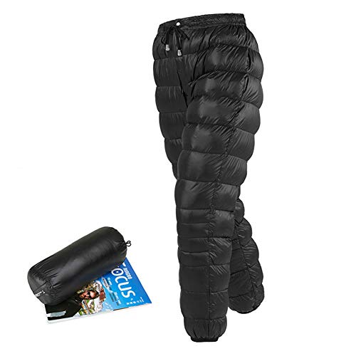 Tentock Pantalones de Plumas de Ganso Impermeable Pantalones de Camping Montaña Trekking Al Aire Libre Invierno Pantalones de Esquí para Mujer Hombre(L)