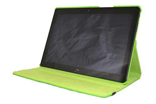 Theoutlettablet® Funda Giratoria 360º para Tablet Bq Aquaris M10 10.1" Book Cover Case Protección Delantera y Trasera Color Verde + 2 Protectores de Pantalla