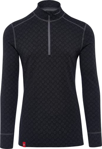 Thermowave Xtreme Merino Ropa interior térmica para hombre, camiseta de merino, con cremallera, cuello alto, manga larga, transporte óptimo de la humedad, 220 g/m², muy suave, secado rápido