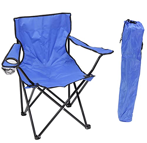 thesecrethome.es - Silla Plegable Camping Ligera - Silla Lona Plegable con Portavasos - Ideal para Acampada, Picnic, Pesca - Azul