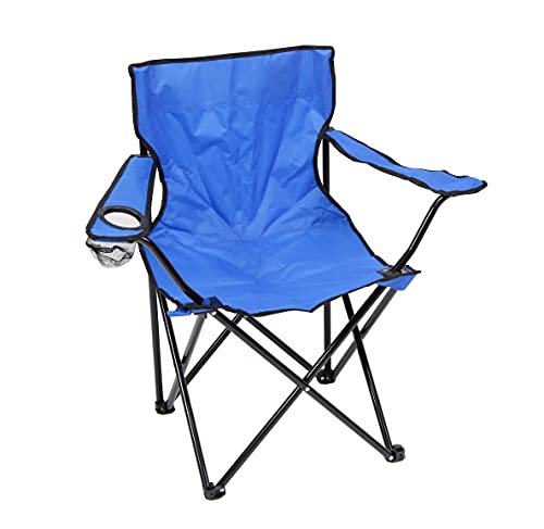 thesecrethome.es - Silla Plegable Camping Ligera - Silla Lona Plegable con Portavasos - Ideal para Acampada, Picnic, Pesca - Azul