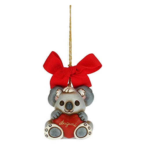 THUN - Decoración para árbol de Navidad Koala - Decoración navideña para casa - Formato pequeño - Cerámica - 4,2 x 3,8 x 5 h cm