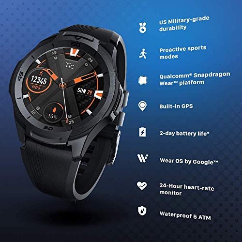 Ticwatch S2 Smartwatch Reloj Inteligente y Deportivo con Sistema Operativo Wear OS by Google 1.39" AMOLED GPS Integrado, Batería 415 mAh 5ATM Impermeable Duradero, Compatible con iPhone y Android