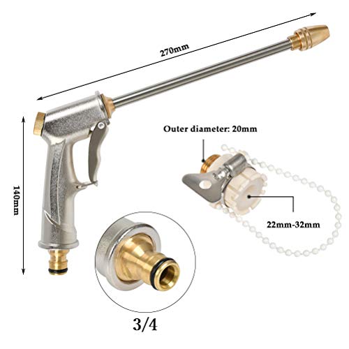TIMESETL Boquilla de Manguera de jardín, Pistola de Agua con Boquilla de Ahorro de Trabajo, Adecuada para jardín y Lavado de Autos