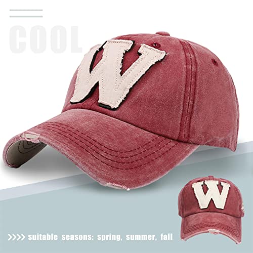 TMEOG Gorras de béisbol Unisexo, Gorra Visera Hombre/Mujer Motocicleta Gorra Molienda Borde Haga Viejo Sombrero (Rojo)