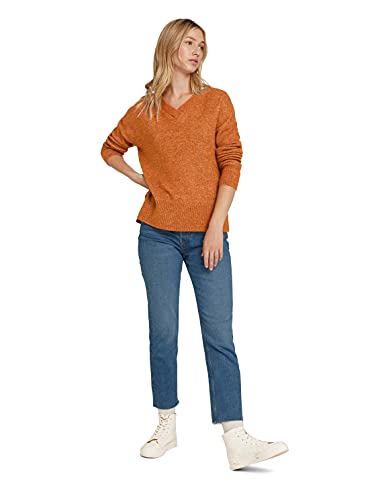 TOM TAILOR Denim 1027539 Jersey de poliéster Reciclado, 27549 – Amber Brown Melange, XXL para Mujer