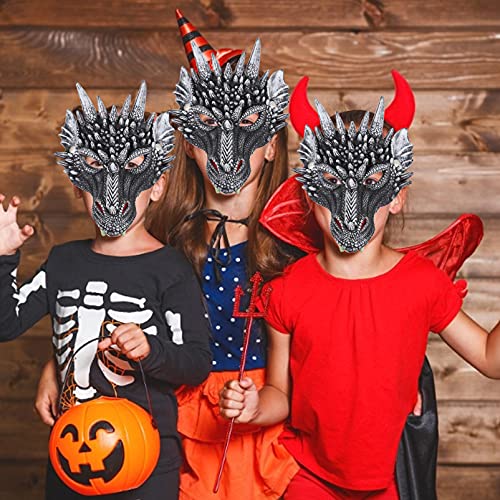 Tomaibaby Máscaras de Dragón en 3D Máscara de Animales de Miedo Máscara Completa de Halloween Disfraz de Cosplay para Adultos Niños Hombres Mujeres