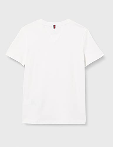 Tommy Hilfiger Boys Basic Vn Knit S/s Camiseta, Blanco (Bright White 123), 152 (Talla del Fabricante: 12) para Niños