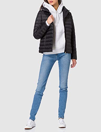 Tommy Hilfiger TH Ess Lw Down Jacket, Chamarra de Plumas para Mujer, Negro (Black), S