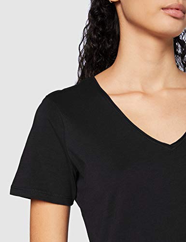 Tommy Hilfiger Tjw Slim Jersey V Neck Camiseta, Negro (Black), M para Mujer