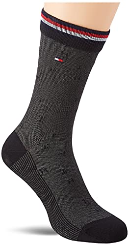 Tommy Hilfiger Tommy Hilfiger Birdseye Men'S SoCKs Gift Box, Calcetín Clásico para Hombre, Negro (Black), 43 Regular