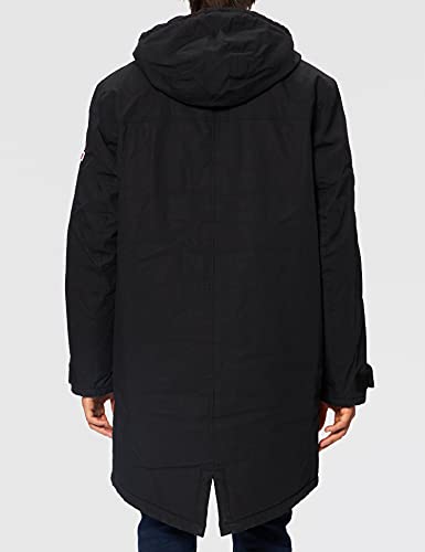 Tommy Jeans Parka Moderna de algodón TJM, Black, XS para Hombre