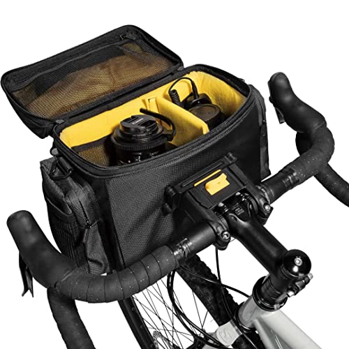 TOPEAK Bolsa de Manillar TourGuide DX, con Fixer 8 Bici, Sport, Negro (Negro), Talla Única