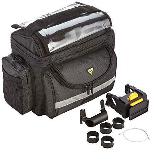 TOPEAK Bolsa de Manillar TourGuide DX, con Fixer 8 Bici, Sport, Negro (Negro), Talla Única