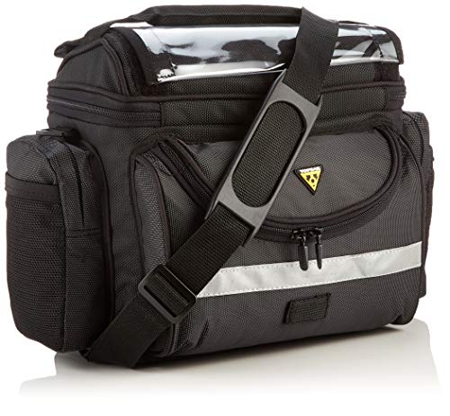 TOPEAK Bolsa de Manillar TourGuide DX, con Fixer 8 Bici, Sport, Negro (Negro), Talla Única