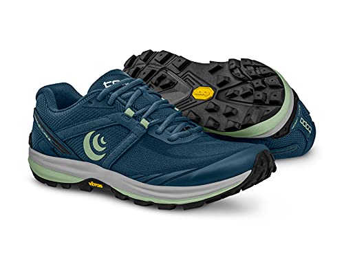 Topo Athletic Terraventure 3 - Zapatillas deportivas para mujer, cómodas, acolchadas y duraderas, 3 mm, para correr, Denim/Menta, 40 EU