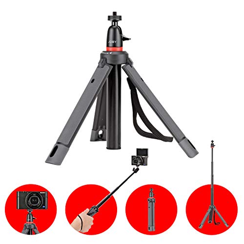 Trípode Telescópico JOBY TelePod 325, Extensible, Palo Selfie con Trípode y Cabezal de Bola Para Smartphone, Cámaras Digitales, Réflex, Cámaras de Acción, Kit para Vlogging, Youtube, Tik Tok