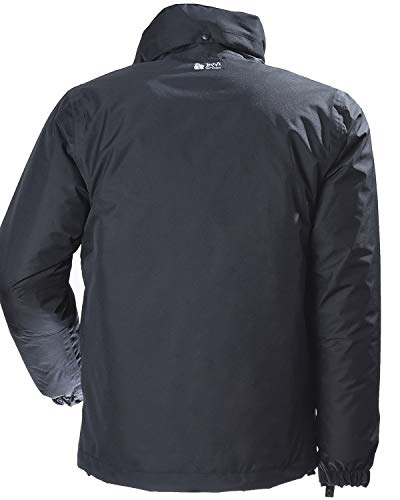 TRIVI – Chaqueta PARÍS Tejido Sympatex Impermeable, Cortavientos, Transpirable y Lavable con Forro de Rejilla y Costuras Selladas – Negro – Talla XXL