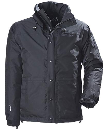 TRIVI – Chaqueta PARÍS Tejido Sympatex Impermeable, Cortavientos, Transpirable y Lavable con Forro de Rejilla y Costuras Selladas – Negro – Talla XXL