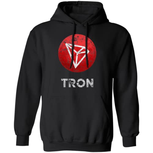 TRON Crypto Blockchain TRX Token - Sudadera con capucha, Negro, XXXL