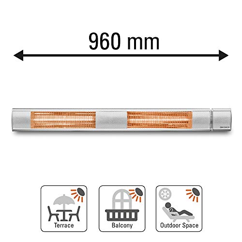 TROTEC Calefactor por radiación infrarroja IR 3050/ Completamente silencioso con 3 Niveles de calefacción: 1.000 W, 2.000 W y 3.000 W