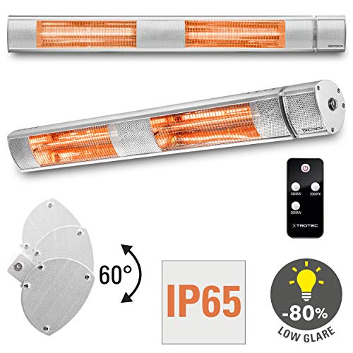 TROTEC Calefactor por radiación infrarroja IR 3050/ Completamente silencioso con 3 Niveles de calefacción: 1.000 W, 2.000 W y 3.000 W