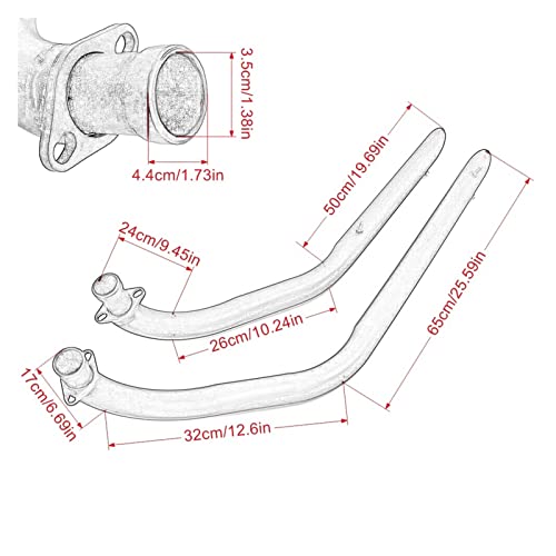 Tubo de escape de la motocicleta Tubería de ventilación Aerofluxus con silenciador de silenciador extraíble for Kawas-Aki Vu-Lcan 900 S E-N900 V-N900 S900 Tubo de escape del scooter de bicicletas Tubo