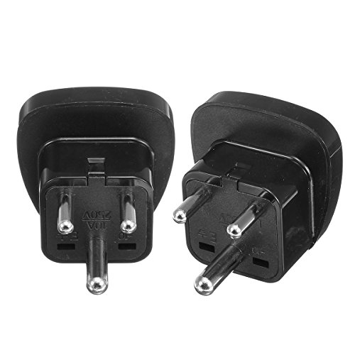 Tutoy 2Pcs Travel Plug Adapter Tipo H Enchufe De Viaje De Conexión A Tierra Adaptador para Israel Palestina