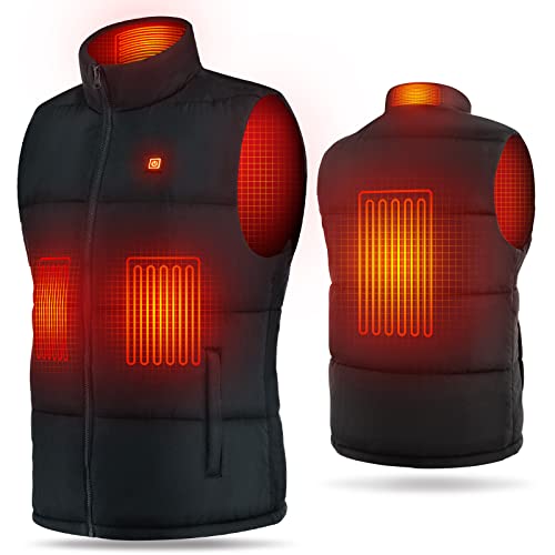 UNBON Chaqueta térmica para hombre y mujer con 4 zonas de calor y 3 modos de calentamiento, chaqueta de calor, abrigo de invierno ligero para moto, caza, senderismo, esquí,