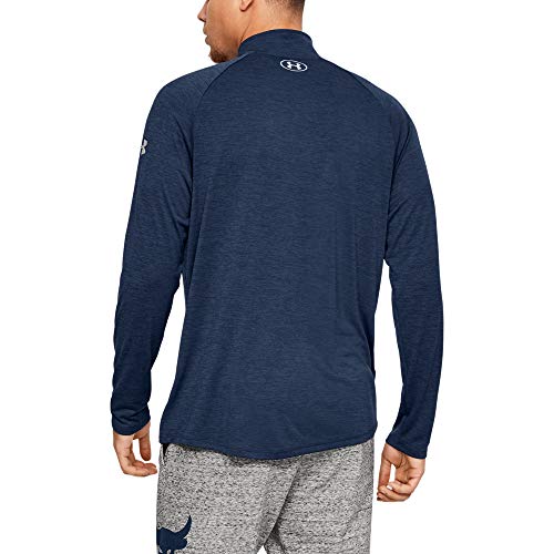 Under Armour Project Rock Tech 1/2 Zip T-Shirt Media Cremallera, Academy Blue (408)/Reflectante, S para Hombre