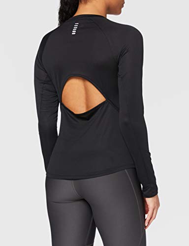 Under Armour UA Qualifier Long Sleeve Camiseta de Manga Larga, Mujer, Negro (Black/Black/Reflective 001), XL