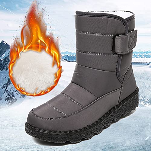 unilarinna Botas para mujer, bota corta para el aire libre, para invierno, cálidas, para la nieve, para el tiempo libre, forro polar, resistentes al agua