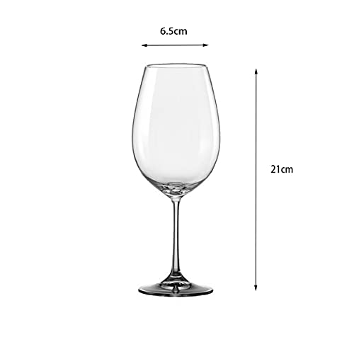 UNISHOP Set 6 Copas de Vino de Cristal de 450ml, Copas de Vidrio para Vino y Agua, para Uso en Casa, Restaurante y Fiestas