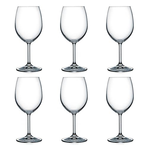 UNISHOP Set 6 Copas de Vino de Cristal de 450ml, Copas de Vidrio para Vino y Agua, para Uso en Casa, Restaurante y Fiestas