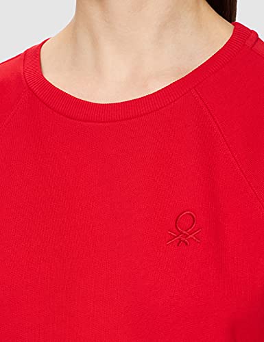 United Colors of Benetton Maglia G/C M/L 3j68e18f1 Sudadera con Capucha, Rojo 005, Mujer