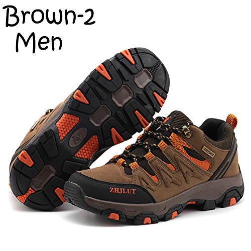 Unitysow Zapatillas de Senderismo Hombres Al Aire Libre Zapatillas de Trekking Impermeables Zapatillas de Montaña Botas de Senderismo Antideslizantes Camping Escalada Sneakers,Marrón-2,EU40