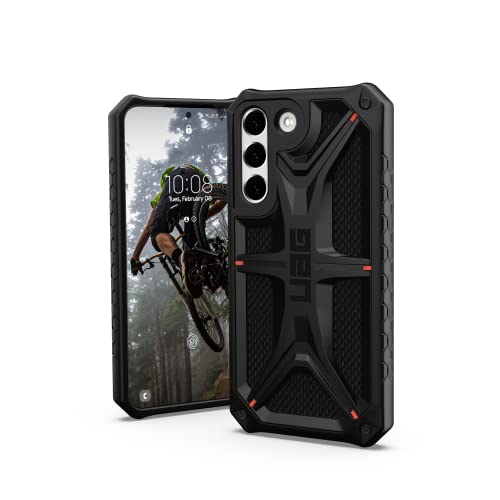 Urban Armor Gear Monarch Funda para Samsung Galaxy S22 Case [Compatible con Carga inalámbrica, Protección Militar contra caídas, Resistente Golpes, Parachoques Ultra Fino] Kevlar Negro