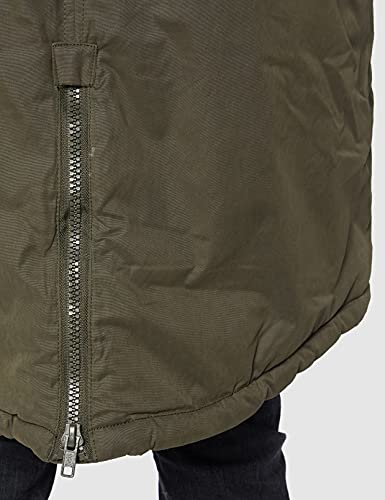 Urban Classics Cotton Peached Canvas Parka Chaqueta, Grün (Olive 176), Large para Hombre