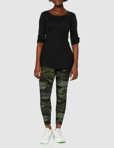 Urban Classics Ladies Camo Leggings, Mallas, Material Opaco - Pantalones Deportivos, Verde (Wood Camo), L